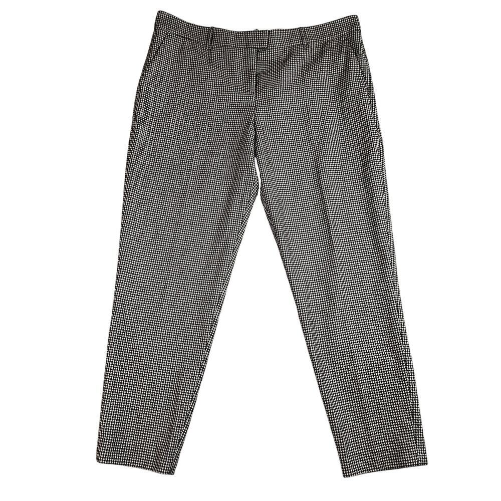 Hugo Boss Trousers Womens 10 Virgin Wool Houndstooth Regular Fit NWT
